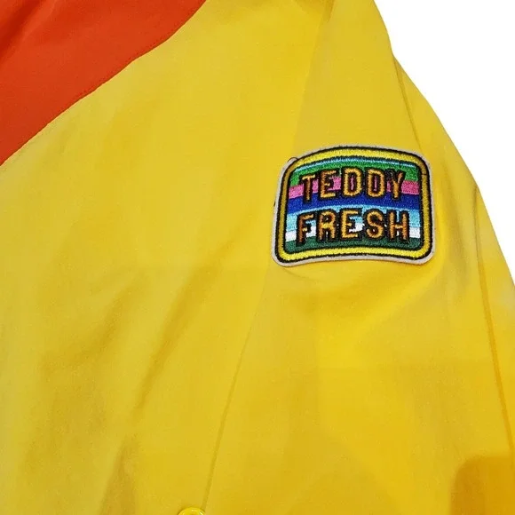 Teddy Fresh Colorblock Pullover Windbreaker Jacket Size S Anorak Hooded 1/2 Zip - Picture 6 of 13